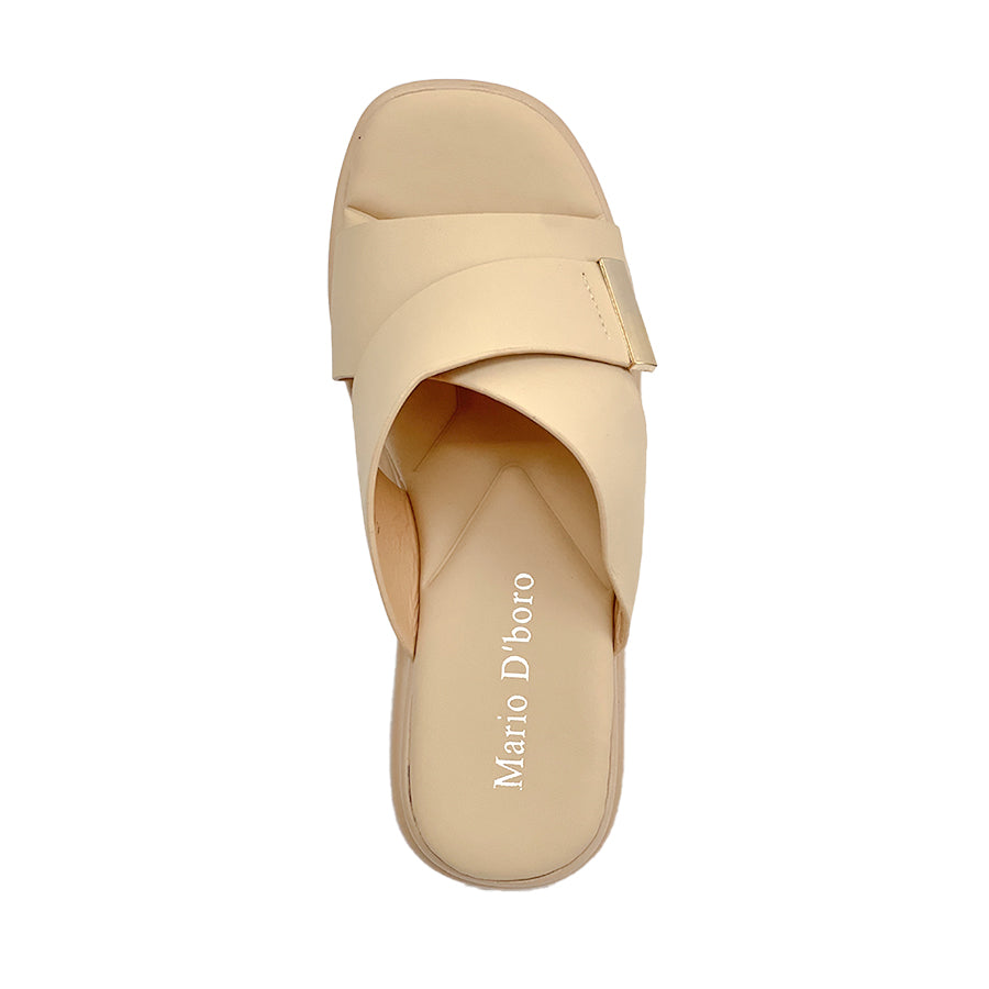 Women's Wedge Sandals LY 28879 Beige/Black C76