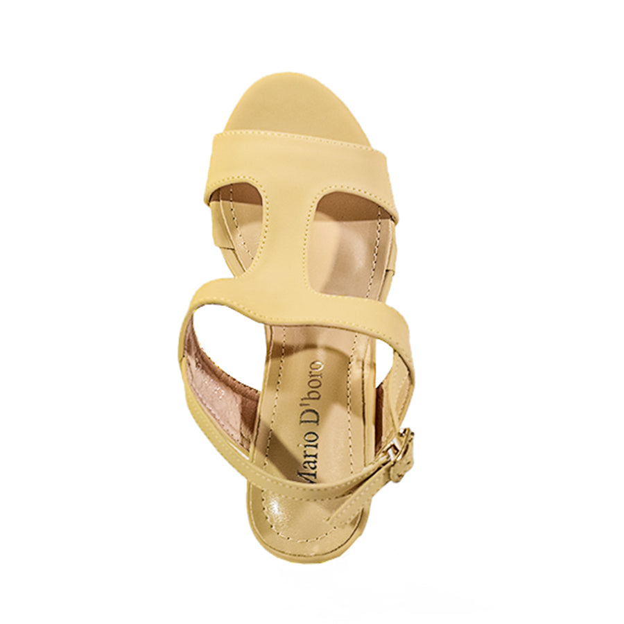 Mario D' Boro Women's Heeled Sandals LX 26563 Beige/Black C52