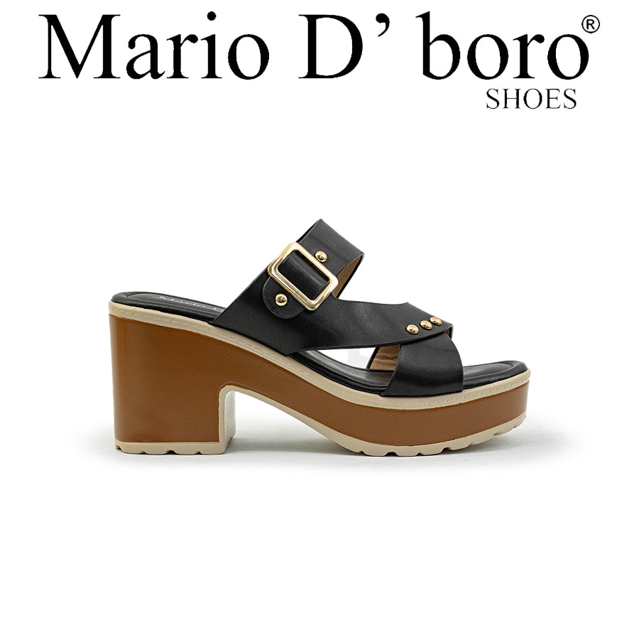 Mario D' boro Women's Heeled Sandals LY 29483 - Black / Old Rose C86