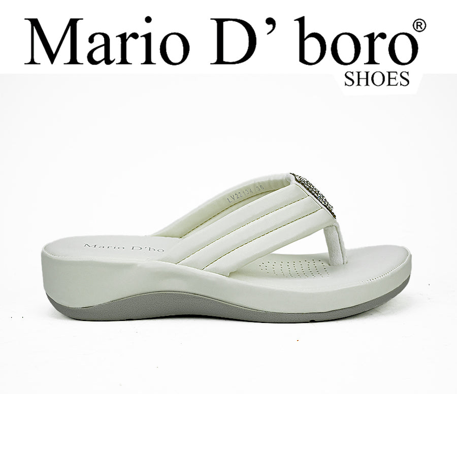 Mario D' Boro Women Flat Sandals Lv 22134 Black/White