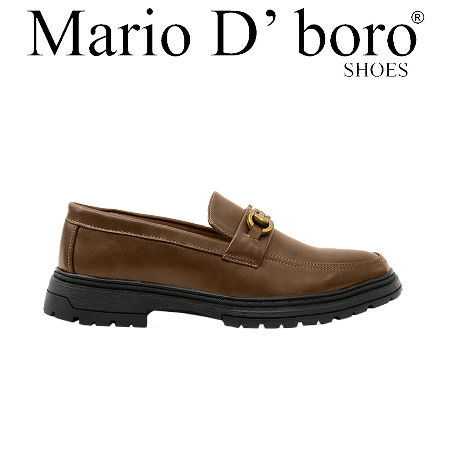 Mario D' Boro Men's Formal Slip On MY 26042 Black/Dark Brown C69