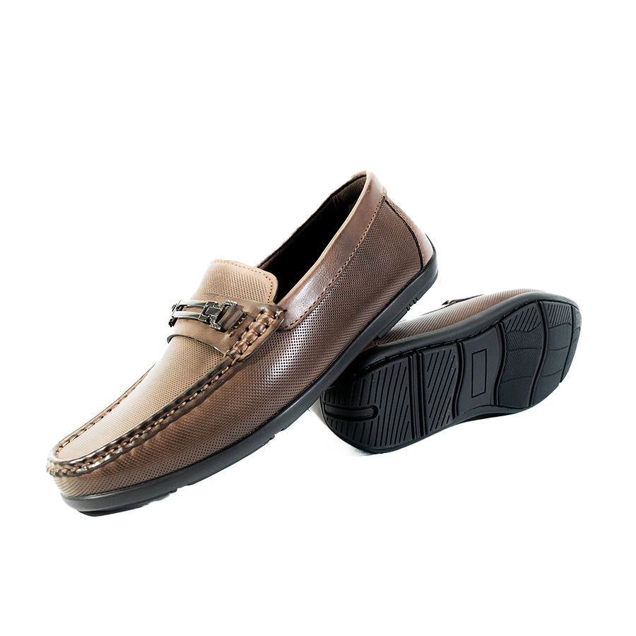 Mario D' Boro Men's Casual Loafers MX 25041 Black/Dark Brown C53