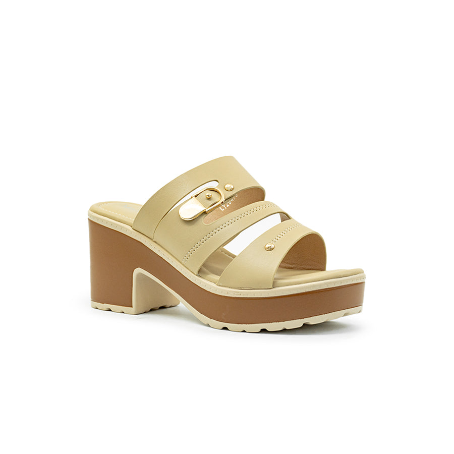 Mario D' boro Women's Heeled Sandals LY 29479 - Beige / VDark Brown C86