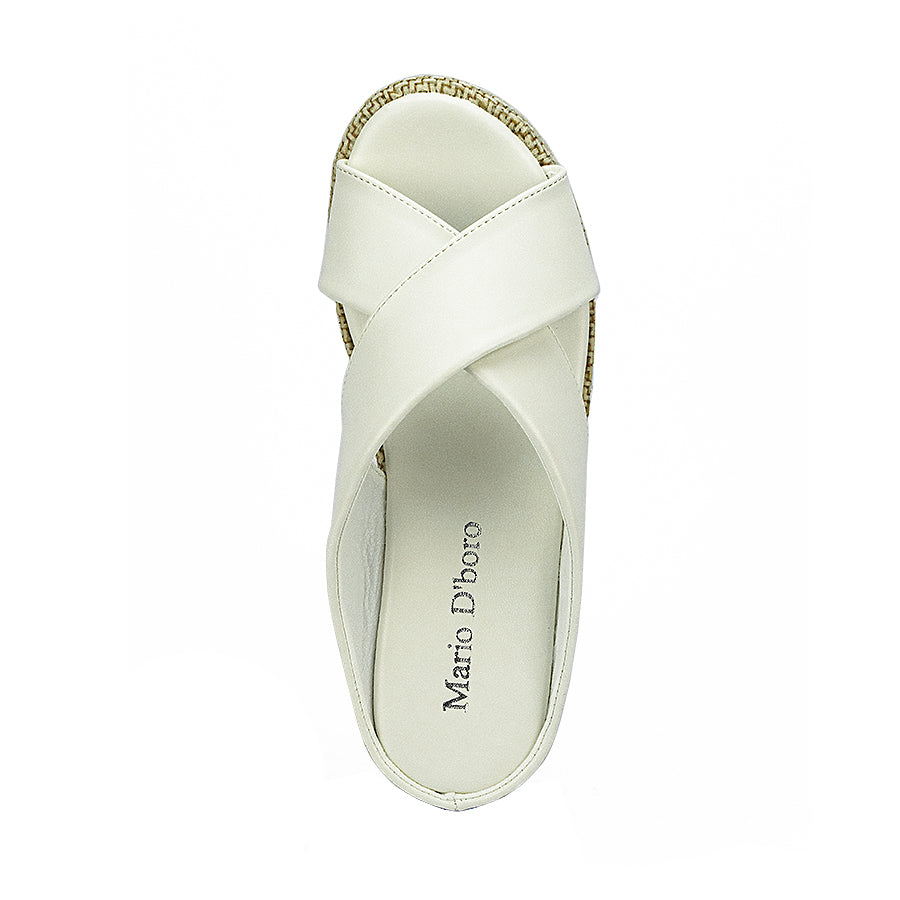 Mario D' Boro Women's Wedge Sandals LW 26010 Gray/White  C44