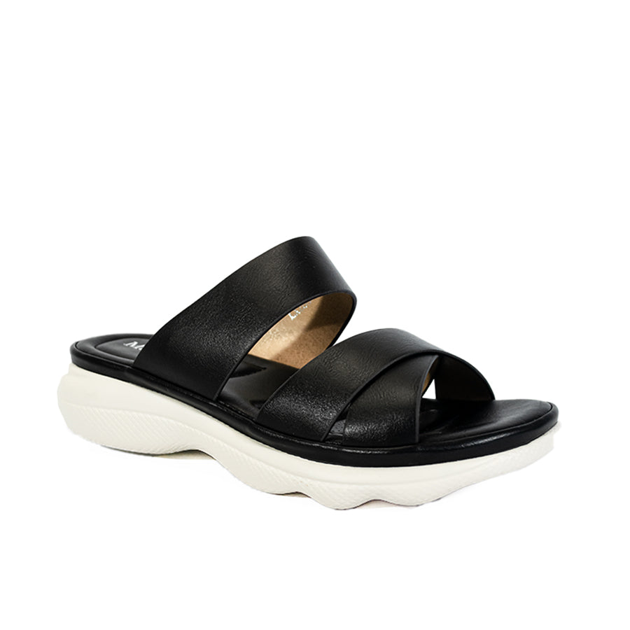 Mario D' Boro Women's Flat Sandals LX 26574 Black/Bone C52