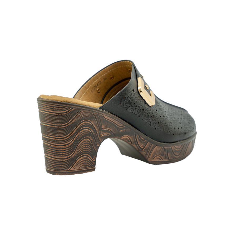 Women's Heeled Sandals LY 28413 Black/Brown C71