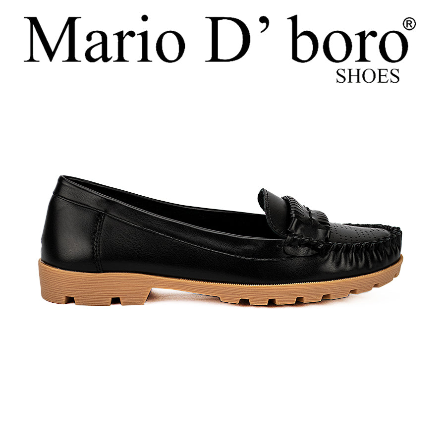 Mario D' Boro Women's Flat Shoes Lw 22010 Black/Taupe