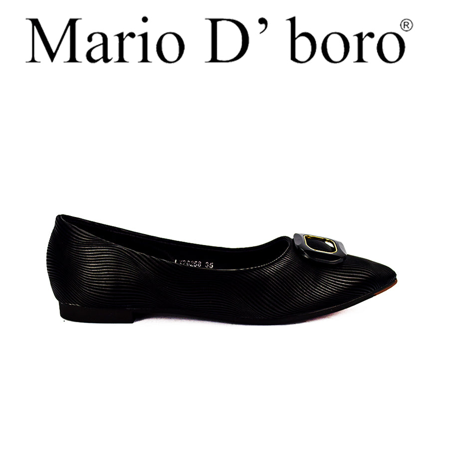 Mario D' Boro Women Ballet Flats LX 26258 Black and Bone C49