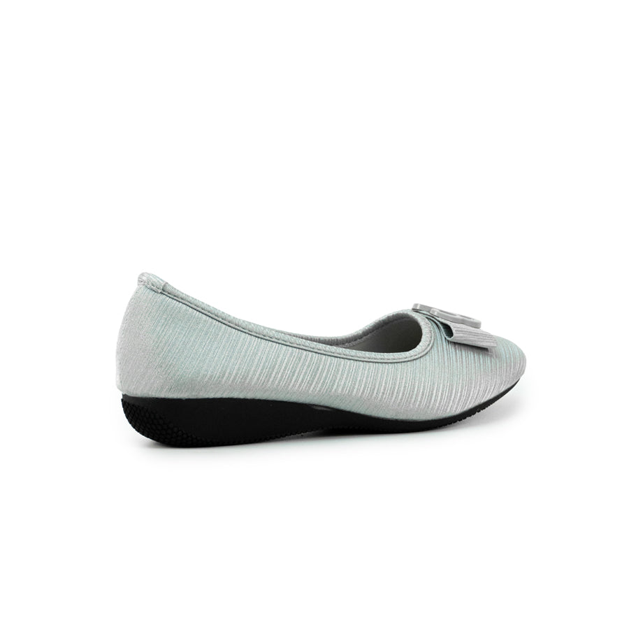 Mario D' boro LZ 27224 C102 Women's Elegant Ballet Flats with Decorative Buckle – Navy Blue / Silver, Low Wedge Style