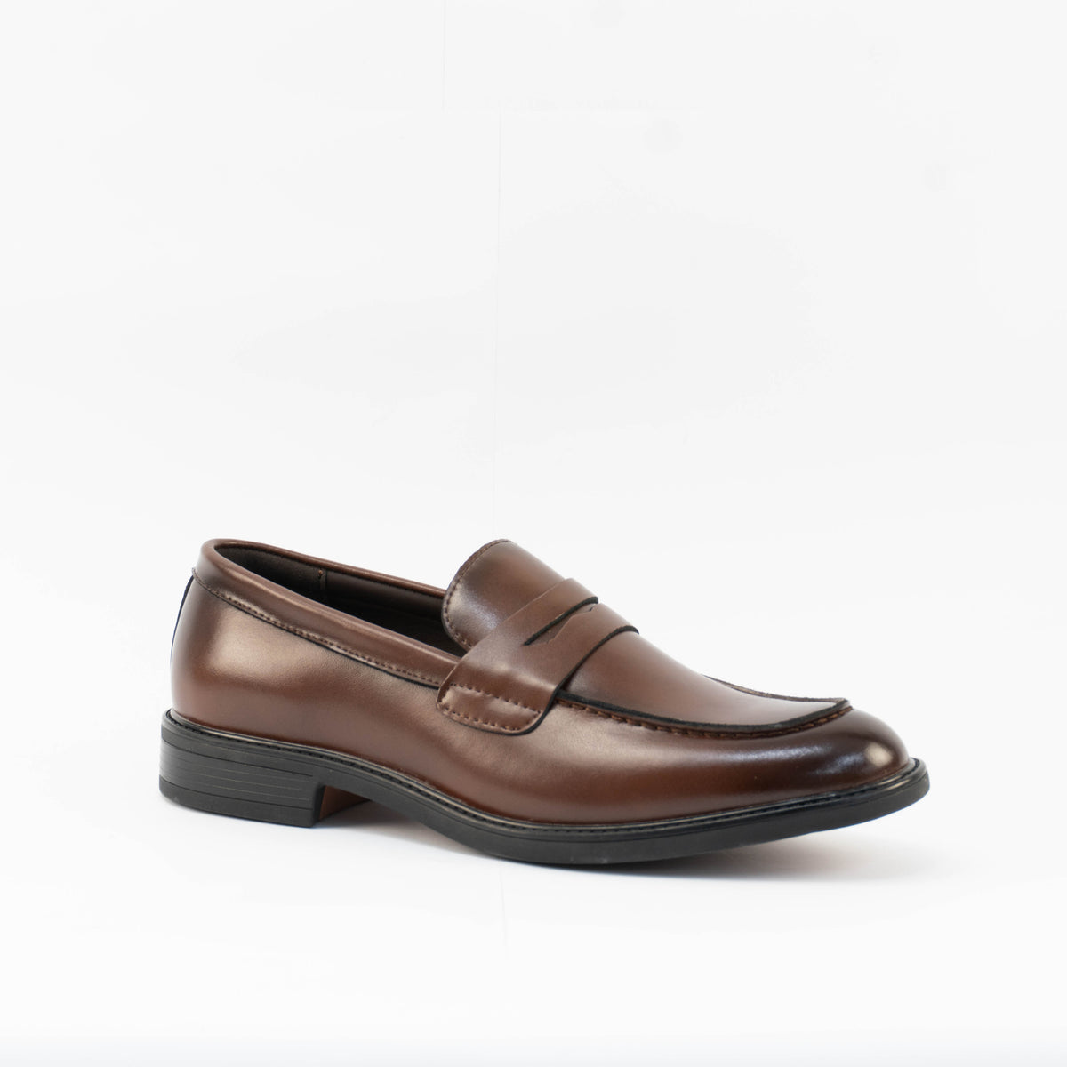 Mario D' boro Men's MZ 27524 C100 Black / Dark Brown formal slip-on shoes with low heel and classic design. Suitable for formal