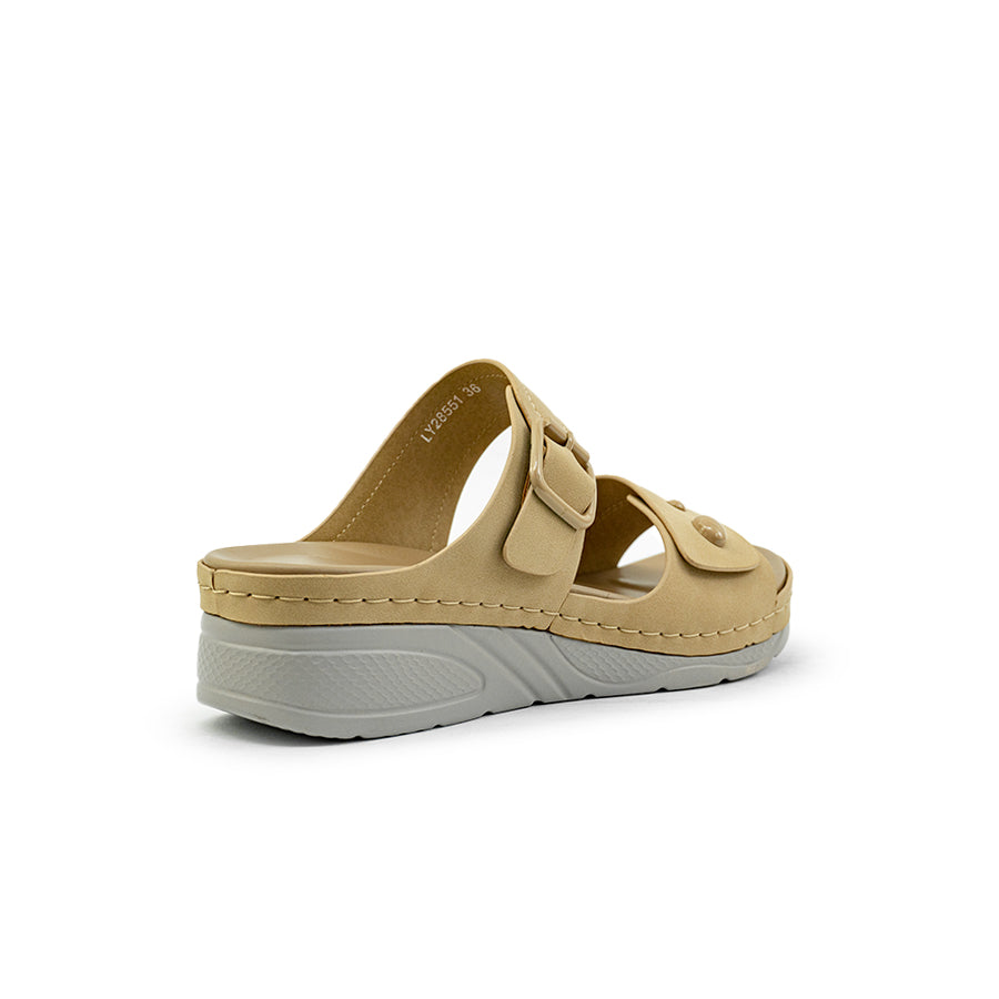 Mario D' boro Women's Flat Sandals LY 28551 - Beige / Bone C86