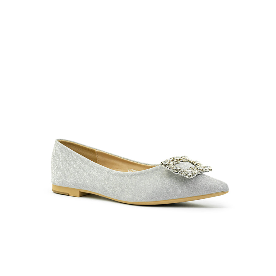 Mario D' boro Women's Ballet Flats LY 29255 Black / Silver C79