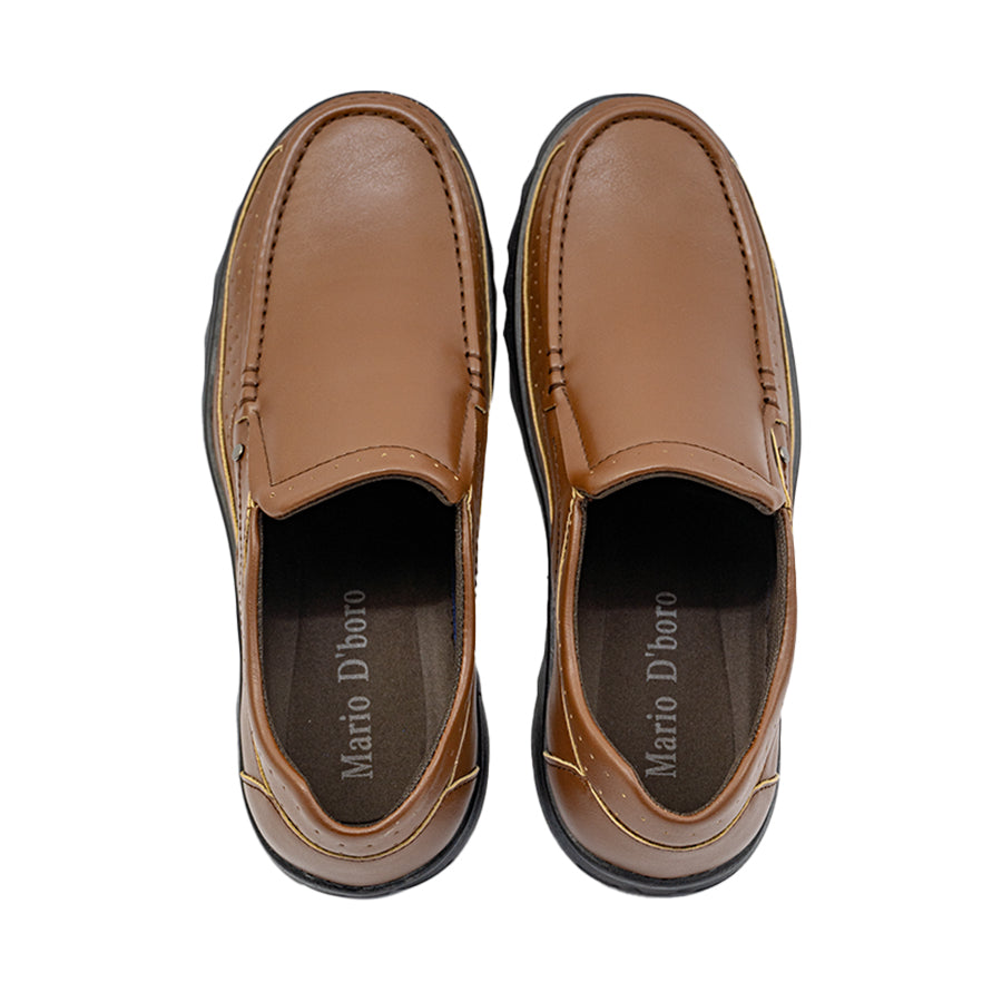 Mario D' Boro Men's Formal Slip On MY 26274 - Black / VDark Brown C81 All Seasons Comfortable Shoes