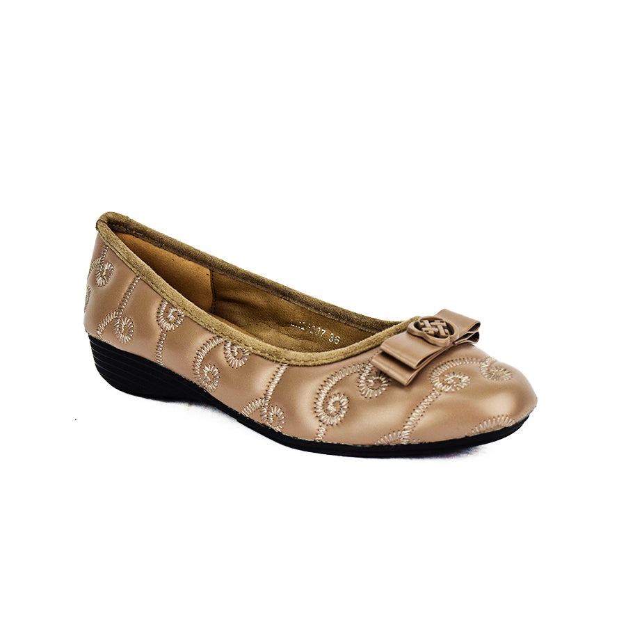 Mario D' Boro Women's Ballet Flats LX 26287 Navy Blue/Taupe C49