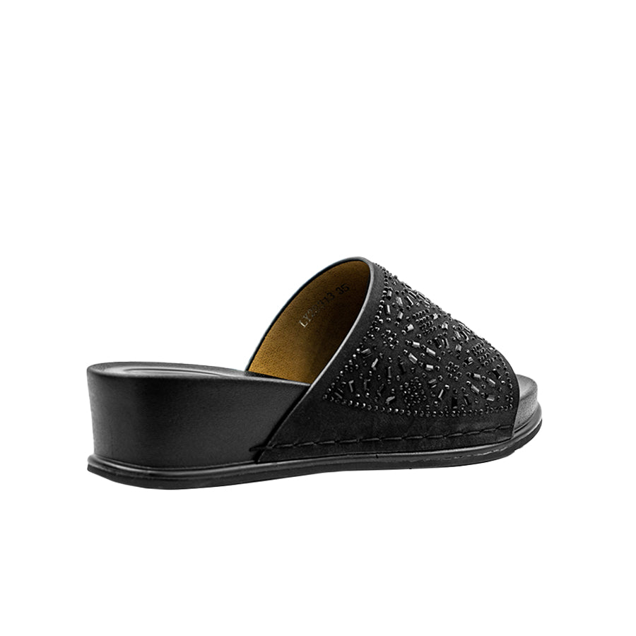 Mario D' Boro Women's Flat Sandals LY 28313 Black/Dark Brown C70