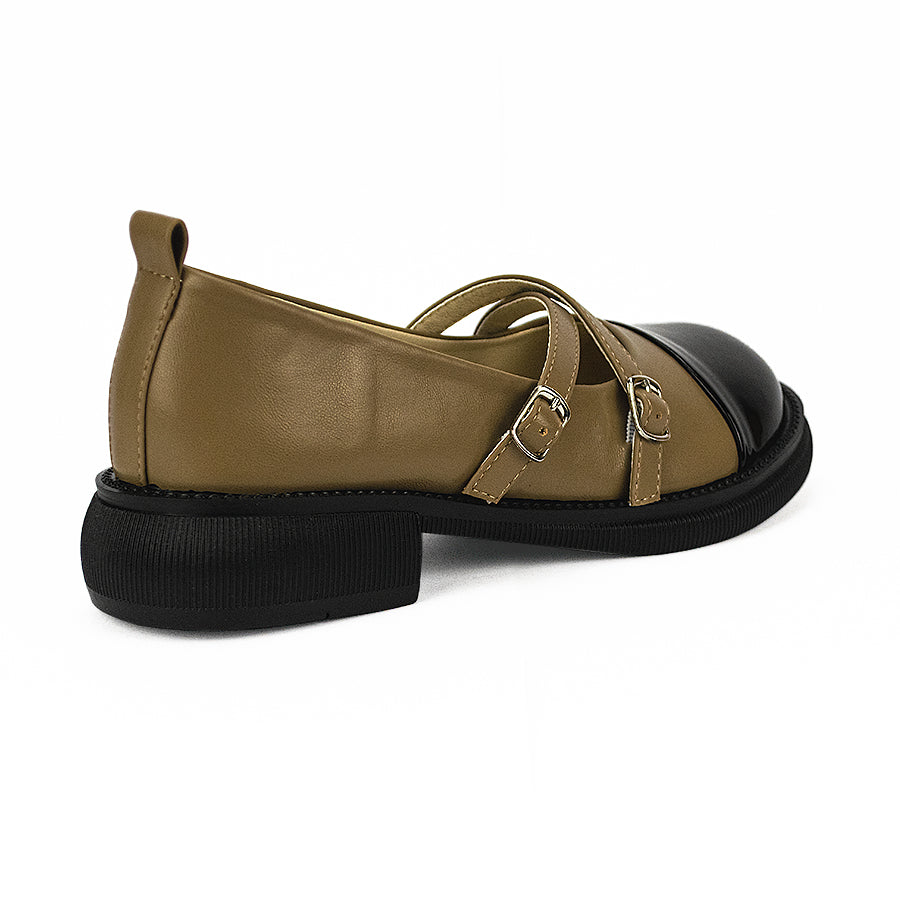 Mario D' Boro Women's Korean Flat Shoes LW 23753 Black/Taupe C41