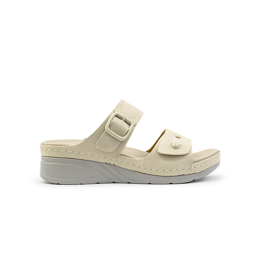 Mario D' boro Women's Flat Sandals LY 28551 - Beige / Bone C86