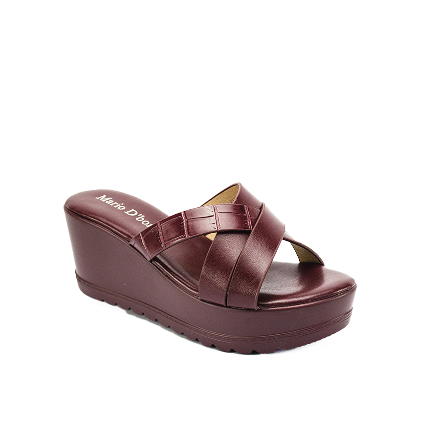 Mario D' Boro Women's Wedge Sandals LX 26590 Black/Maroon C51