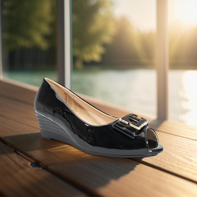 Mario D' Boro Women's Wedge Sandals LX 27075 Black/Taupe C54