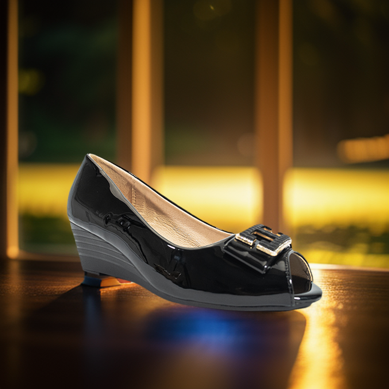 Mario D' Boro Women's Wedge Sandals LX 27075 Black/Taupe C54