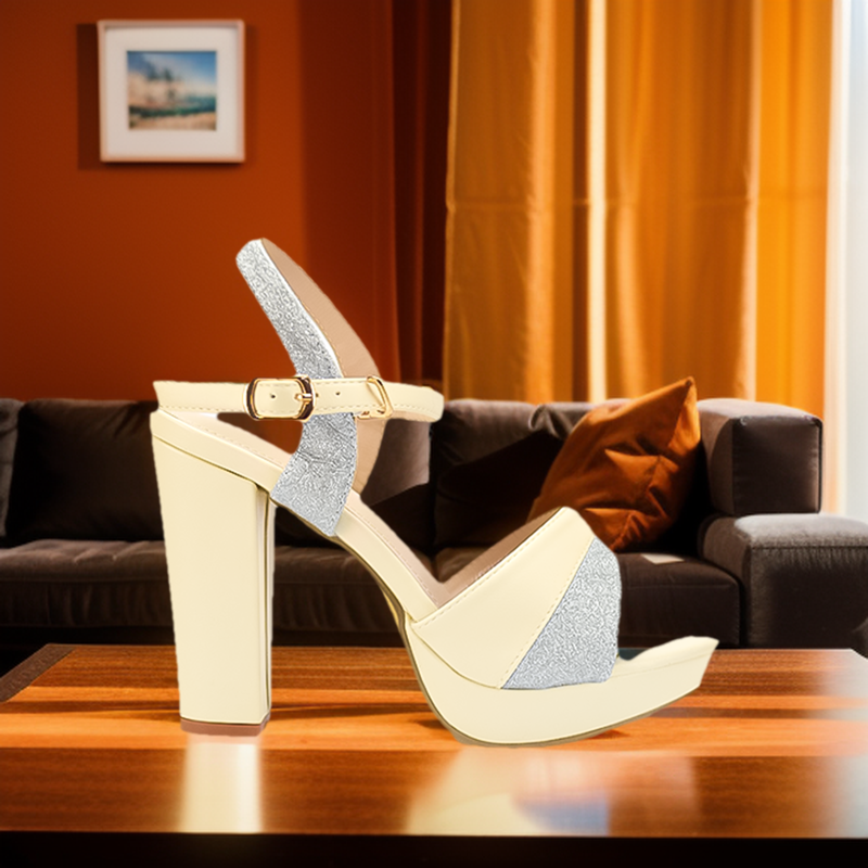 Mario D' Boro Women's Heeled Sandals LX 27031 Beige/Off White C51