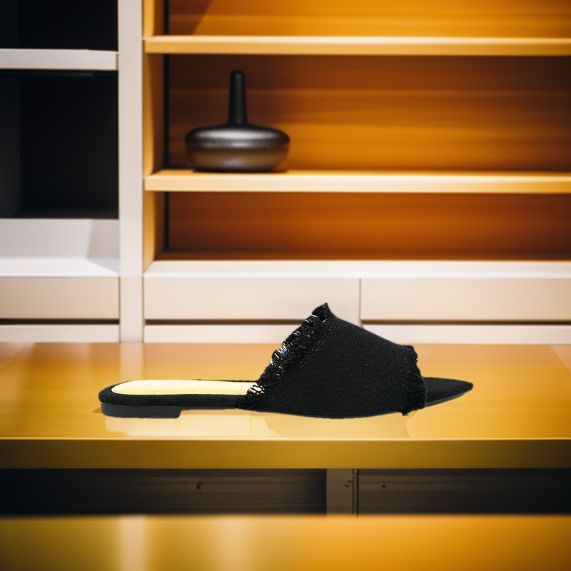 Mario D' Boro Women's Flat Sandals LX 27342 Beige/Black C54