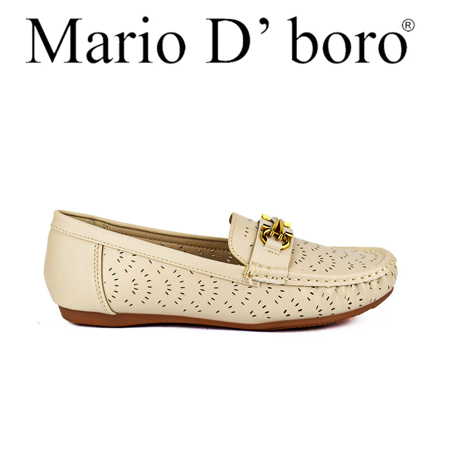Mario D' Boro Women's Loafers LX 25674 Black/Bone C49