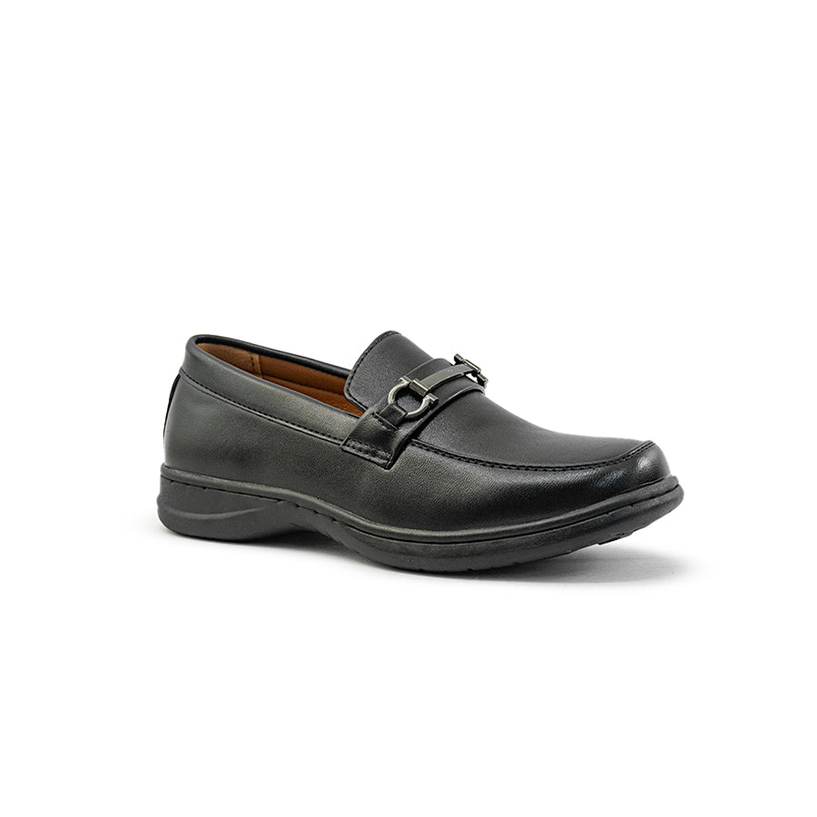 Mario D' boro Kids KZ 24116 C91 Boys Black leather loafer with buckle detail and rubber sole. Suitable for formal occasions.