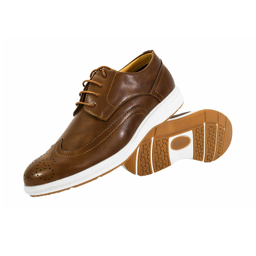 Mario D' Boro Men's Formal Oxford MX 24159 Brown/Dark Brown C62