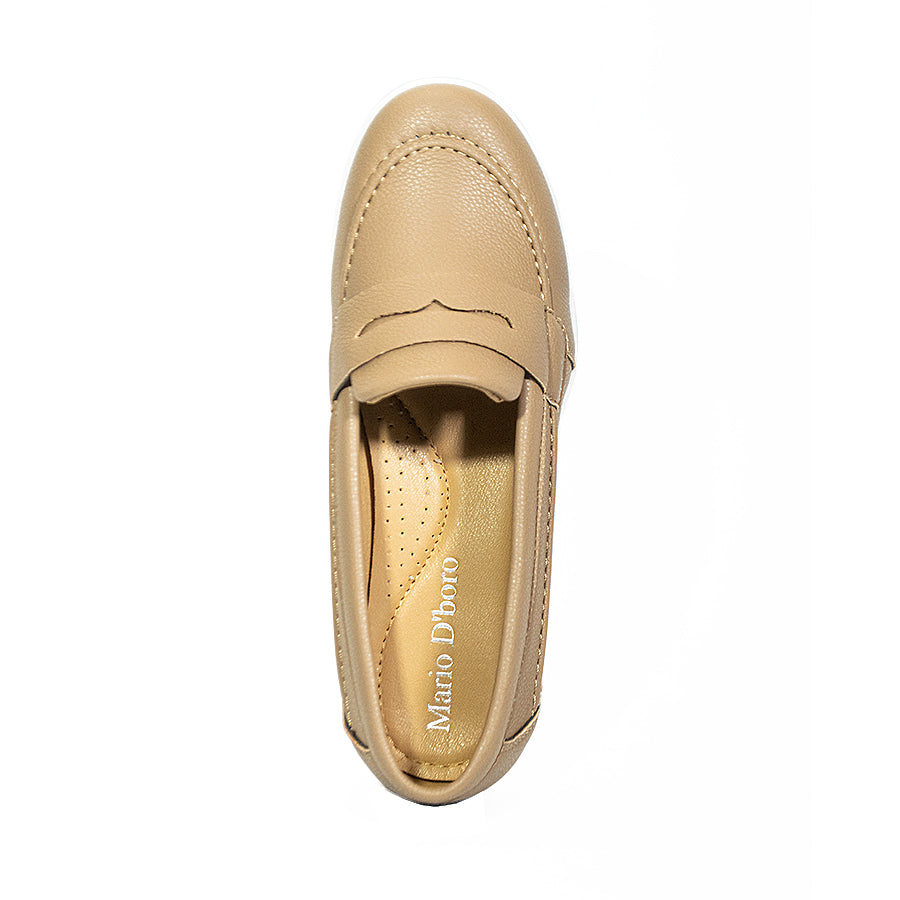 Mario D' boro Women's Loafers LY 28155 Beige / Black C64