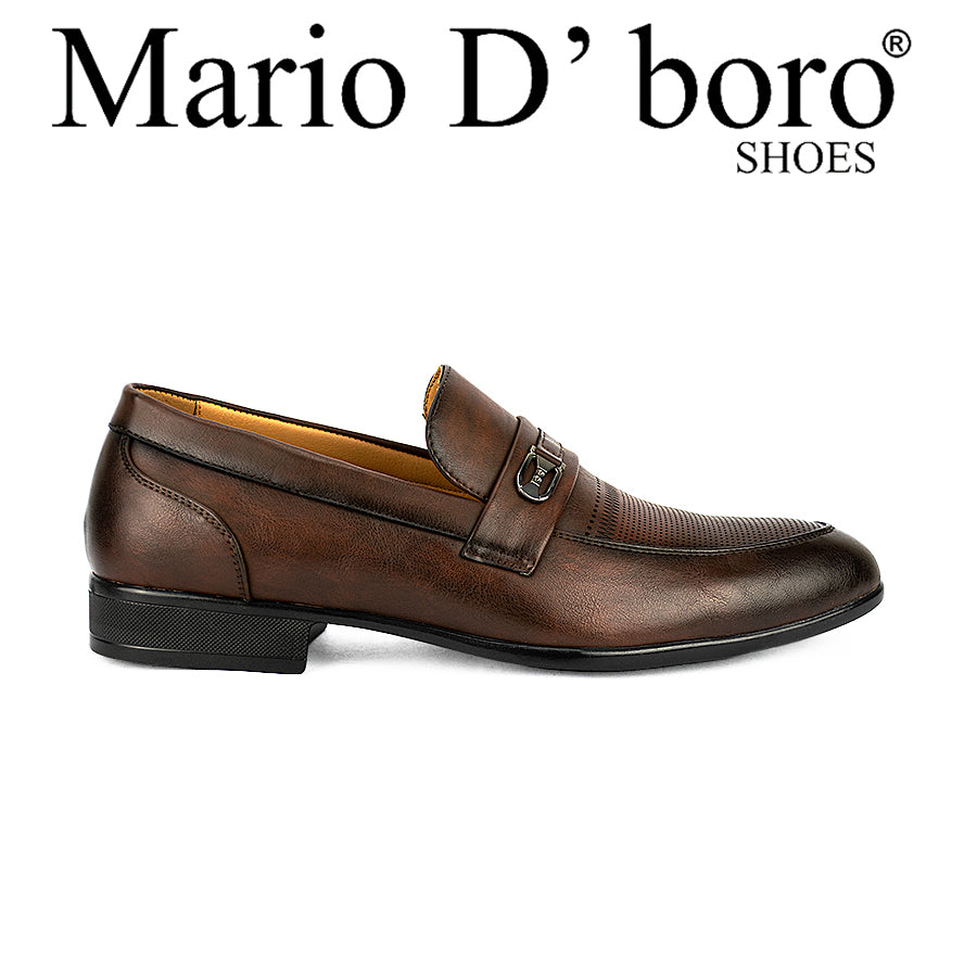 Mario D' Boro Men's Formal Shoes Slip On Mw 23472 Black/Brown C30