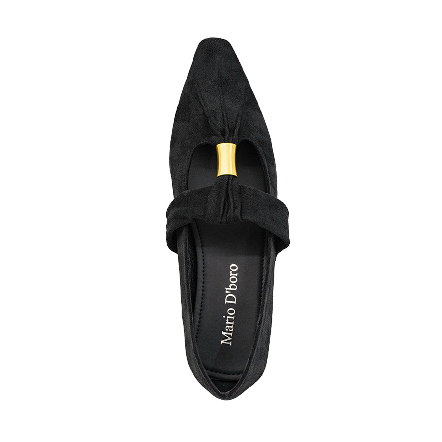 Mario D' boro Women's Ballet Flats LY 29670 - Black / Tan C86