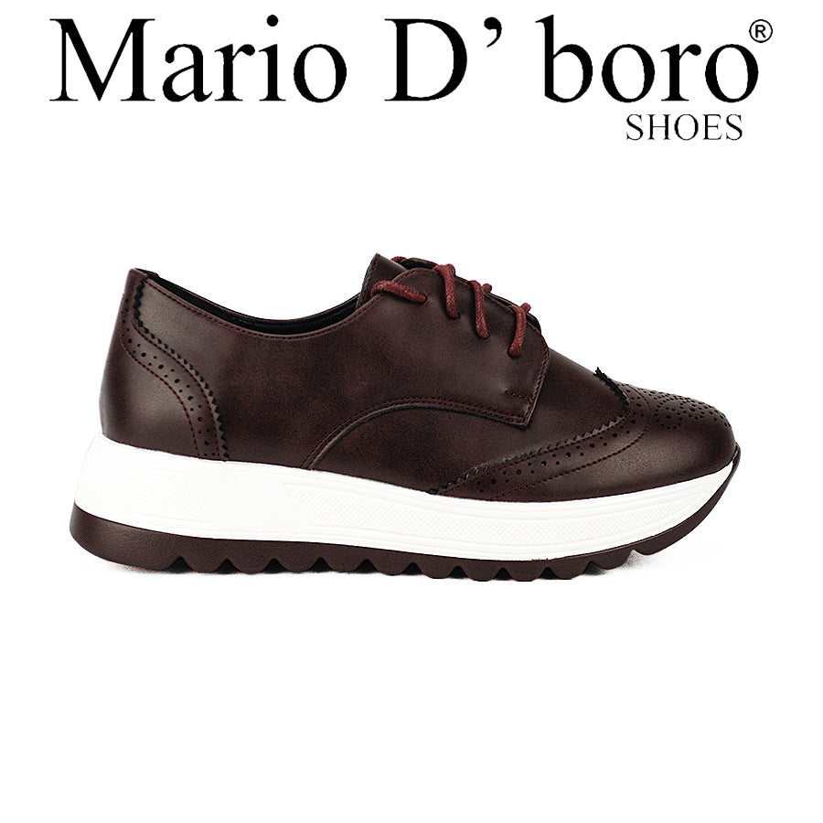 Mario D' Boro Women's Oxford Lw 26018 Mahogany/Tan C46