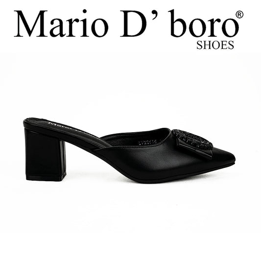 Mario D' Boro Women's Mules Sandals Lv 22565 Black/Old Rose