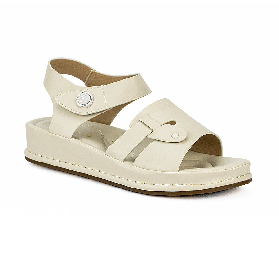 Mario D' Boro Women's Flat Sandals Lw 25264 Black/Bone C39