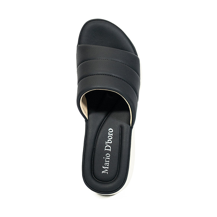 Mario D' Boro Women's Flat Sandals LY 28023 Black/MBrown C65