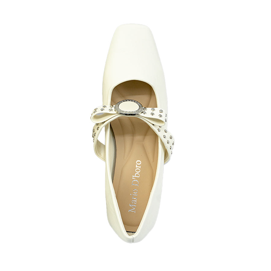 Mario D' boro Women's Ballet Flats LY 29564 - Black / Off White C86