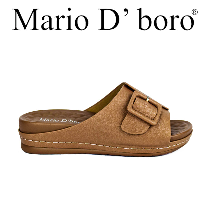 Mario D' Boro Women's Flat Sandals LX 26063 Bone/Taupe C49