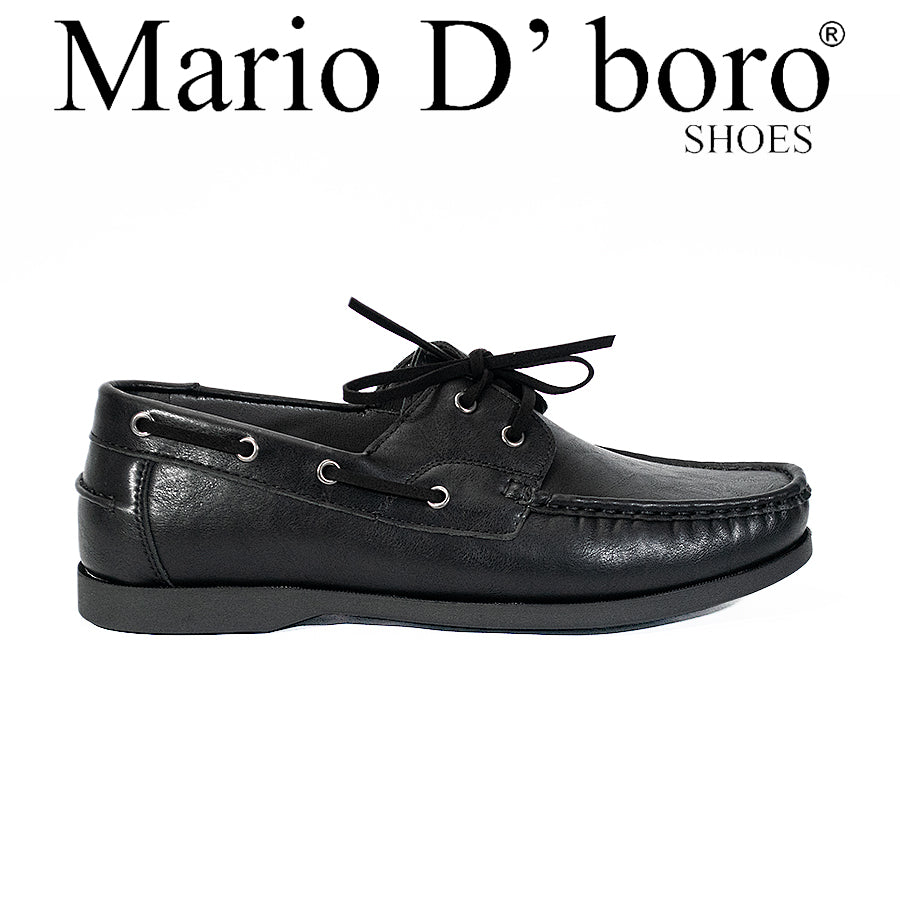 Mario D' Boro Men's Casual Boat Shoes MY 25866 All Black/Black Brown/VDark Brown C64