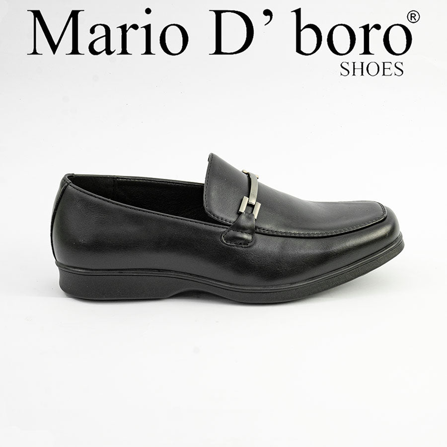 Mario d' boro Men's MZ 27355 C98 Black Formal with metallic buckle detail. Slip-on design