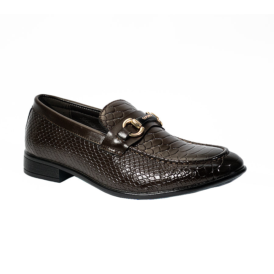 Mario D' Boro Men's Formal Slip On MY 25842 Black/Dark Brown C64
