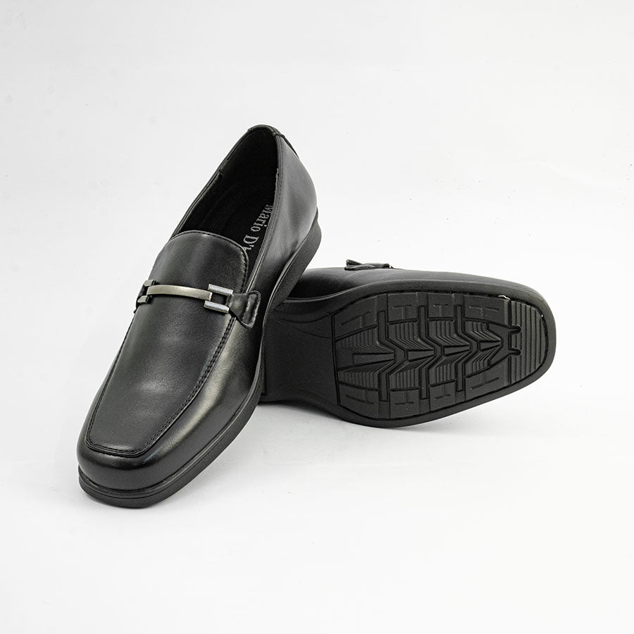 Mario d' boro Men's MZ 27355 C98 Black Formal with metallic buckle detail. Slip-on design
