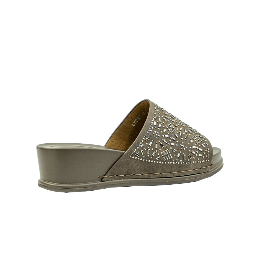 Mario D' Boro Women's Flat Sandals LY 28313 Black/Dark Brown C70