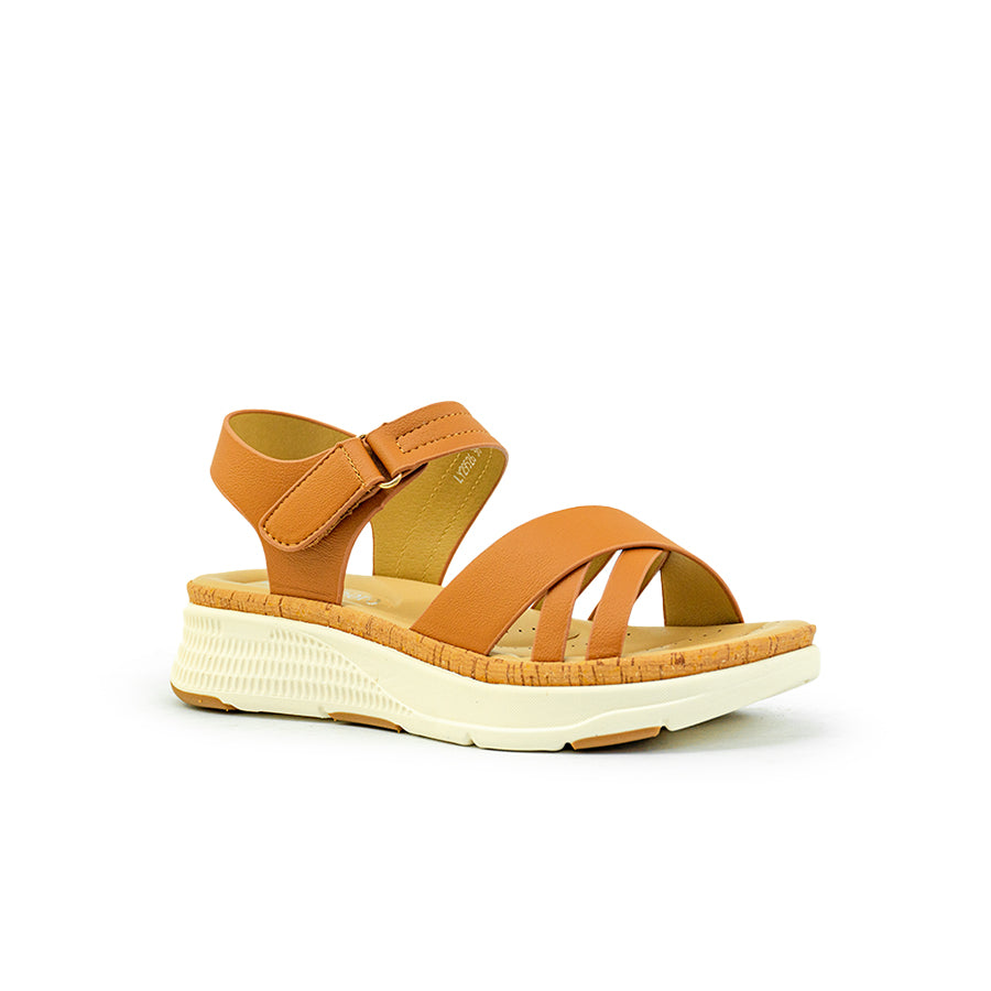 Mario D' boro Women's Flat Sandals LY 29526 - Light Beige / Tan C89