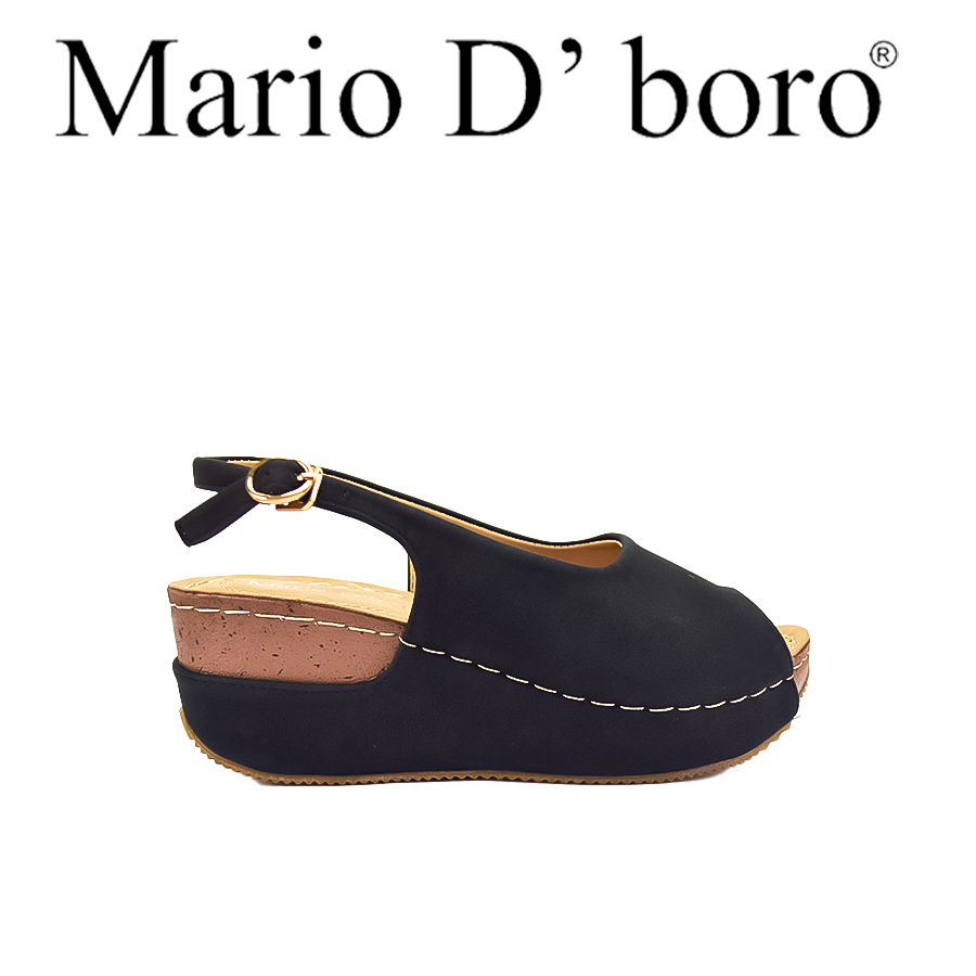 Mario D' Boro Women's Wedge Sandals LX 26318 Beige/Black/Brown C51