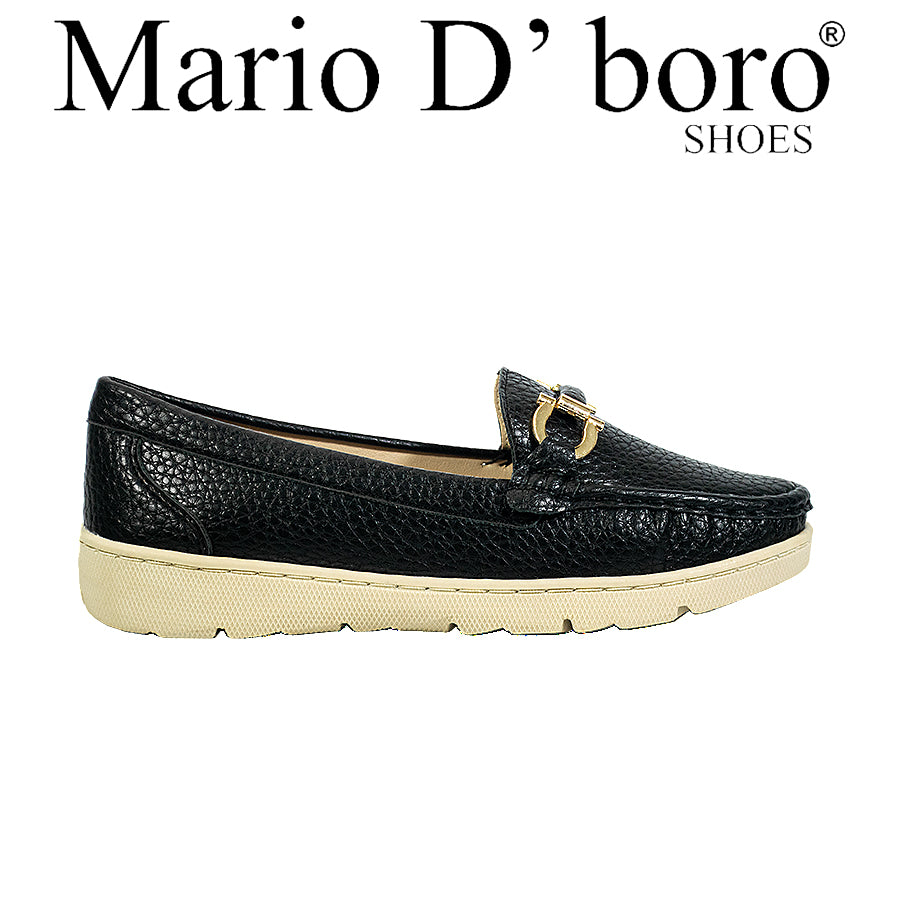 Mario D' Boro Women's Loafers LY 27812 Black/Bone C65