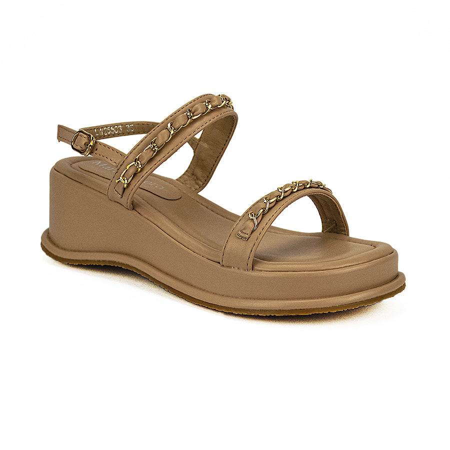 Mario D' Boro Women Flat Sandals Lw 25503 Beige/DarkGray C41