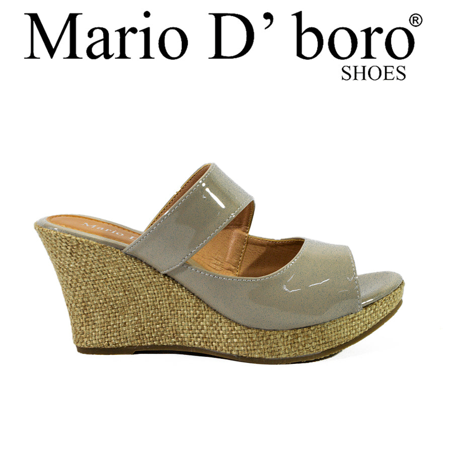 Mario D' Boro Women's Wedge Sandals LX 27891 Coffee/Light Gray C61