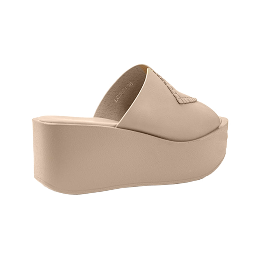 Women's Wedge Sandals LX 28031 Taupe/Dark Brown C71