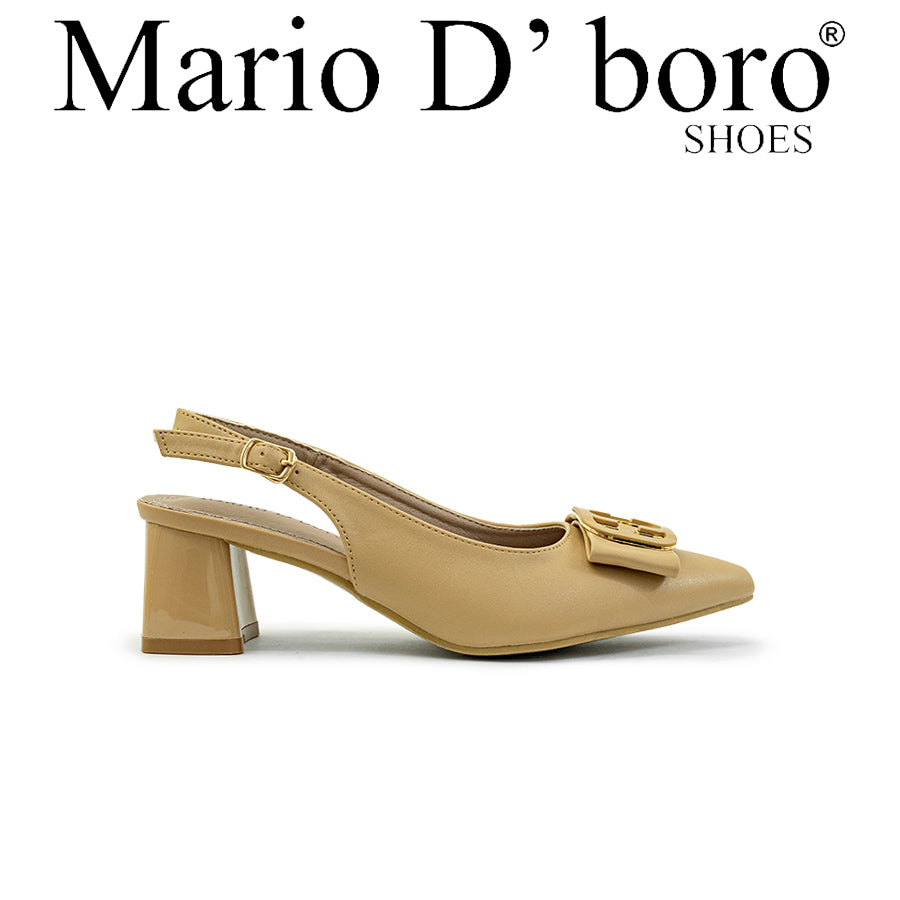 Mario D' boro Women's Heeled Sandals LY 26662 - Bone / Dark Beige C89